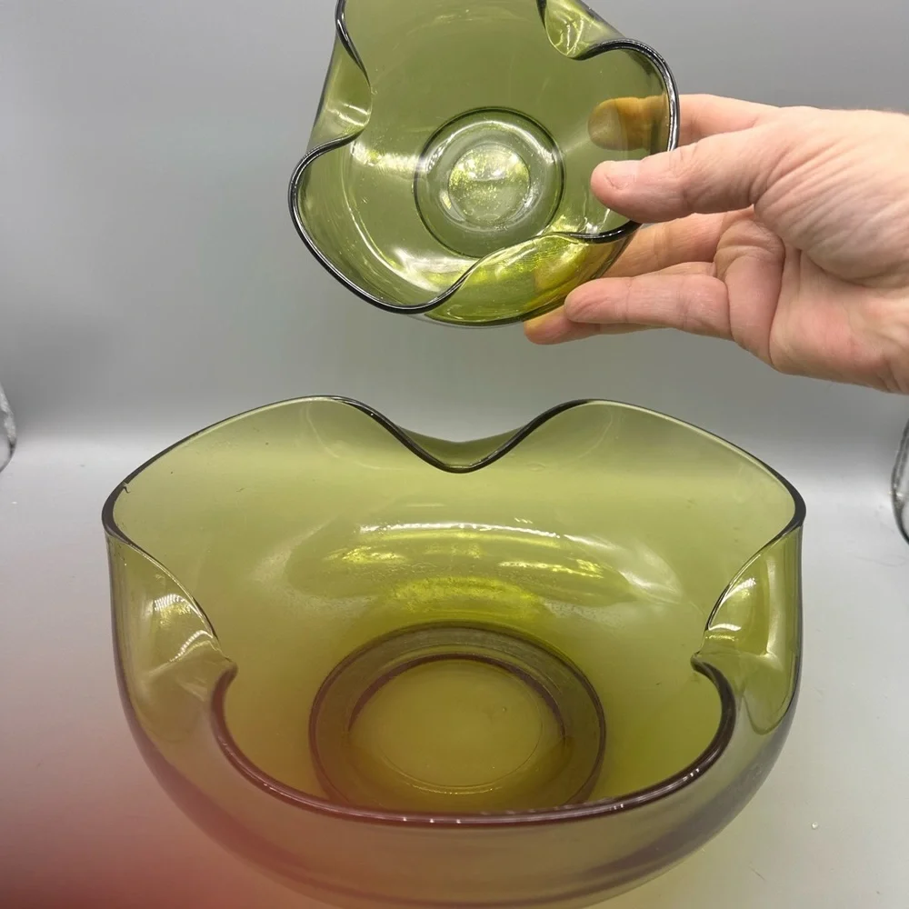 Anchor Hocking Olive Glass Bowl for chips and dips